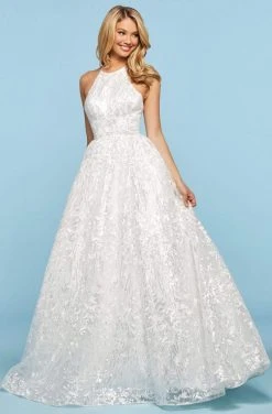 Sherri Hill - 53655 Halter Sequins A-Line Dress