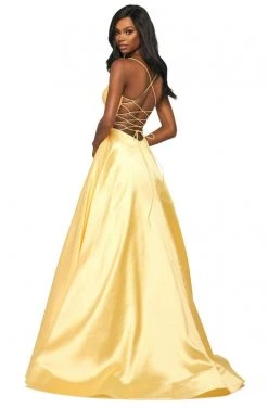 Sherri Hill - 53661 V-Neck Spaghetti Strapped Taffeta Dress 11 Sherri Hill - 53661 V-Neck Spaghetti Strapped Taffeta Dress