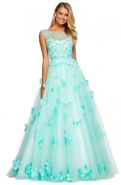 Sherri Hill - 53684 Bateau Beaded Ballgown Dress