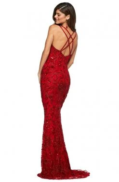 Sherri Hill - 53689 V-Neck Beaded Sheath Dress