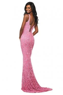 Sherri Hill - 53691 Scoop Back Beaded Fitted Dress