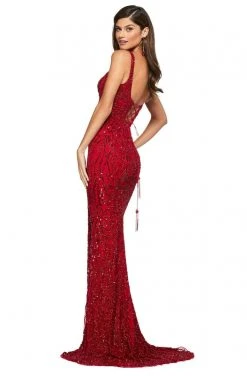 Sherri Hill - 53691 Scoop Back Beaded Fitted Dress 9 Sherri Hill - 53691 Scoop Back Beaded Fitted Dress