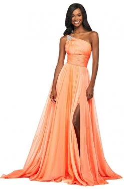 Sherri Hill - 53698 Chiffon Single Shoulder A-Line Dress