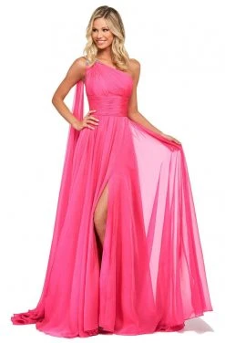 Sherri Hill - 53698 Chiffon Single Shoulder A-Line Dress 13 Sherri Hill - 53698 Chiffon Single Shoulder A-Line Dress