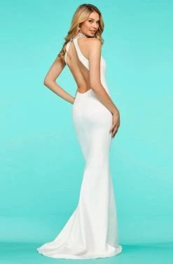 Sherri Hill - 53718 Bejeweled High Neckline Scuba Sheath Dress