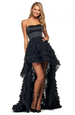 Sherri Hill - 53720 Ruffled Strapless High-Low Dress