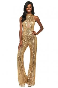 Sherri Hill - 53729 High Neck Fully Beaded Fitted Jumpsuit