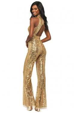 Sherri Hill - 53729 High Neck Fully Beaded Fitted Jumpsuit