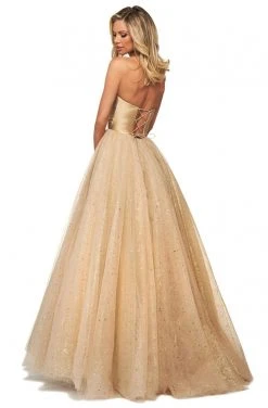 Sherri Hill - 53747 Semi-Sweetheart Strapless Glitter Tulle Dress