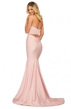 Sherri Hill - 53751 Strapless Applique Trumpet Dress