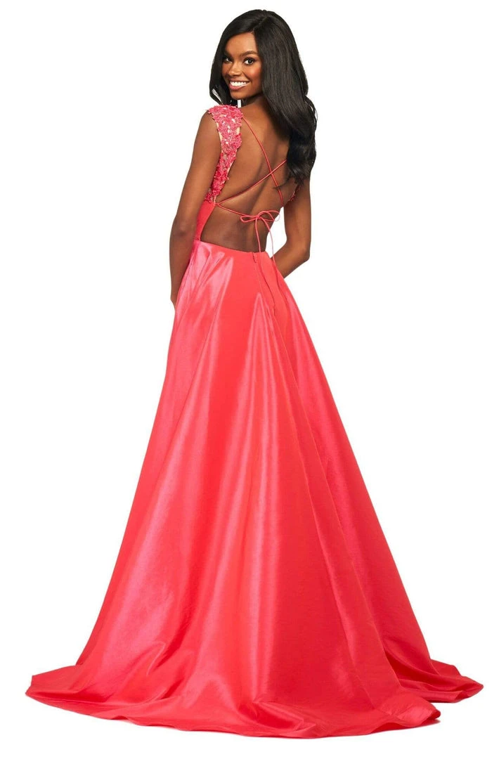 Sherri Hill - 53767 Beaded Plunging V-Neck A-Line Dress 4 Sherri Hill - 53767 Beaded Plunging V-Neck A-Line Dress