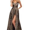 Sherri Hill - 53772 V-Neck Satin A-Line Dress