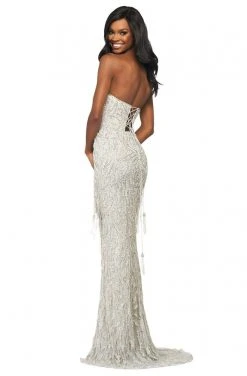 Sherri Hill - 53779 Beaded Strapless Sheath Dress With Slit 5 Sherri Hill - 53779 Beaded Strapless Sheath Dress With Slit