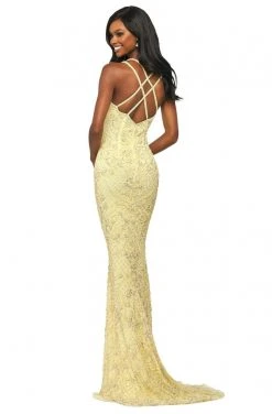 Sherri Hill - 53788 Beaded V-Neck Fitted Long Dress