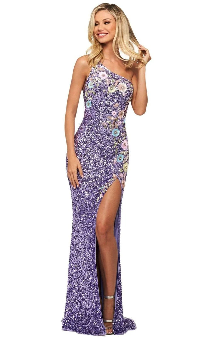 Sherri Hill - 53791 Single Shoulder Applique Sheath Dress 3 Sherri Hill - 53791 Single Shoulder Applique Sheath Dress