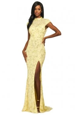 Sherri Hill - 53793 High Neckline Beaded Sheath Dress