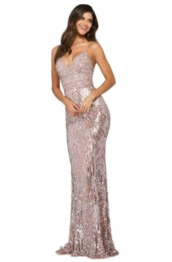 Sherri Hill - 53795 Sequins Beaded V-Neck Evening Dress