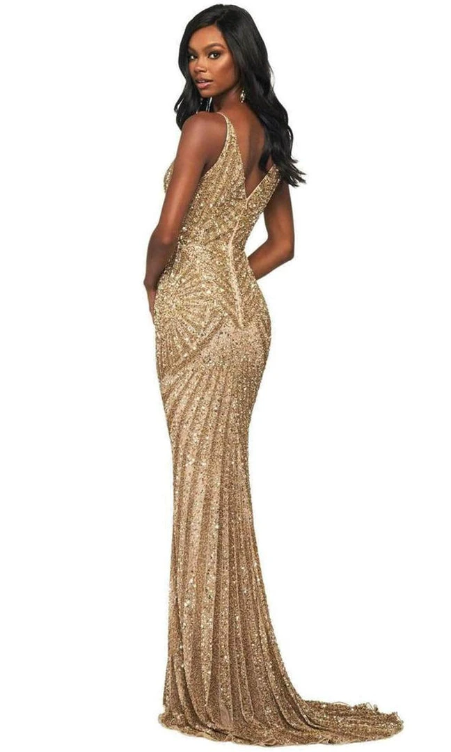 Sherri Hill - 53798 V-Neck Sequins Sheath Dress 4 Sherri Hill - 53798 V-Neck Sequins Sheath Dress