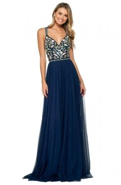 Sherri Hill - 53803 Crisscross Strapped Beaded A-Line Dress