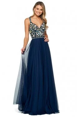 Sherri Hill - 53803 Crisscross Strapped Beaded A-Line Dress