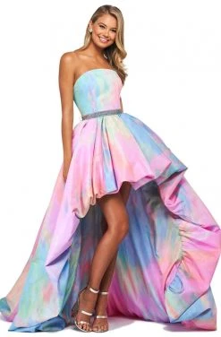 Sherri Hill - 53821 High Low Strapless Ballgown Dress