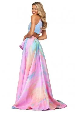 Sherri Hill - 53870 Neckline Taffeta A-Line Dress