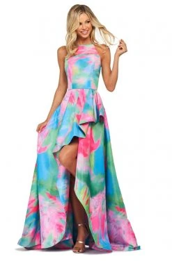 Sherri Hill - 53871 Neckline Taffeta A-Line Dress