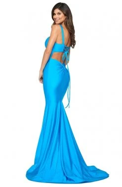 Sherri Hill - 53906 Scoop Neck Jersey Trumpet Dress
