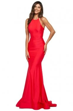 Sherri Hill - 53907 Halter Neck Jersey Trumpet Dress