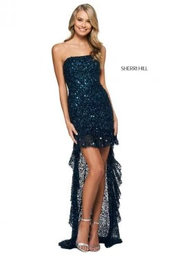 Sherri Hill - 54102 Strapless Star Sequin High Low Dress