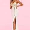 Sherri Hill - 54236 Spaghetti Strapped Slit Sheath Dress 1 Sherri Hill - 54236 Spaghetti Strapped Slit Sheath Dress