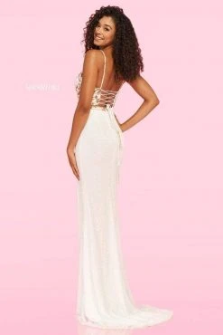Sherri Hill - 54236 Spaghetti Strapped Slit Sheath Dress