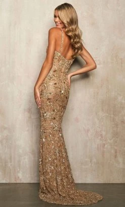 Sherri Hill - 54255 Beaded Plunging V Neck Evening Dress