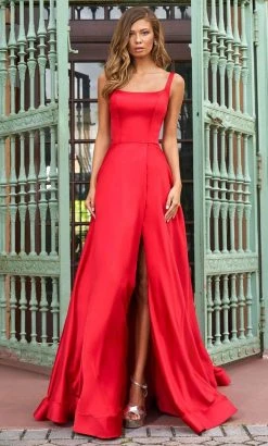 Sherri Hill - 54298 Scoop A-Line Dress With Slit