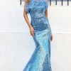 Sherri Hill - 54837 Feather Fringed Sequin Gown 1 Sherri Hill - 54837 Feather Fringed Sequin Gown