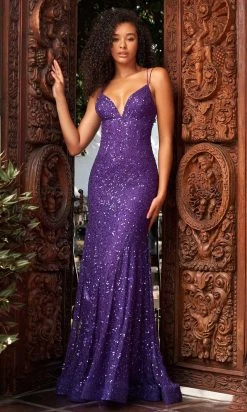 Sherri Hill - 54887 Deep V-Neck Sequin Gown