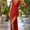 Sherri Hill - 54890 Plunging Sequin Gown