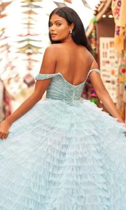 Sherri Hill - 54930 Embellished Off Shoulder Tulle A-line Dress