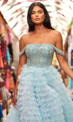 Sherri Hill - 54930 Embellished Off Shoulder Tulle A-line Dress 7 Sherri Hill - 54930 Embellished Off Shoulder Tulle A-line Dress