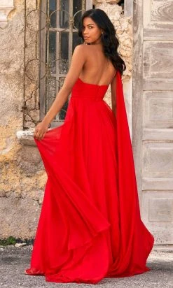 Sherri Hill - 55006 Asymmetric Side Cape Long Dress