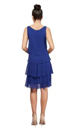 SLNY - Sleeveless Tulip Tiered Chiffon Dress 1140441