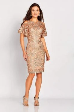 Social Occasions By Mon Cheri - Embroidered Jewel Dress 119835 - 1pc Caramel In Size 12 Available