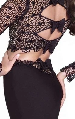 Tarik Ediz - Floral Long Sleeve Gown 92535 Long Dresses 14 Tarik Ediz - Floral Long Sleeve Gown 92535 Long Dresses